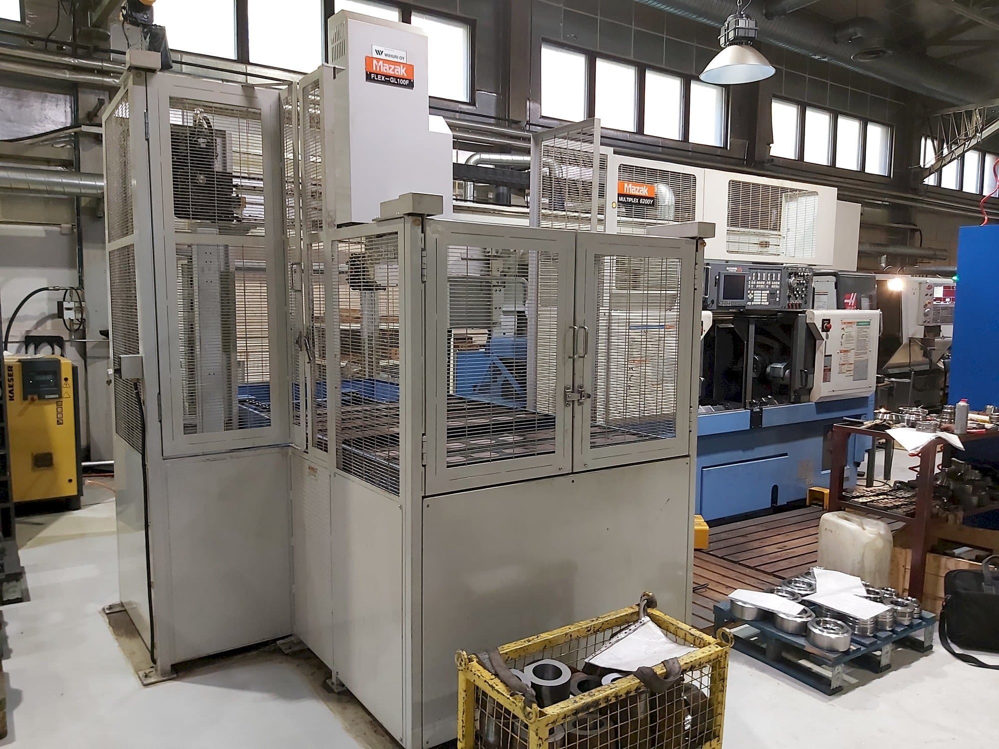 Front view of Mazak Multiplex 6200Y + Gantry robot  machine