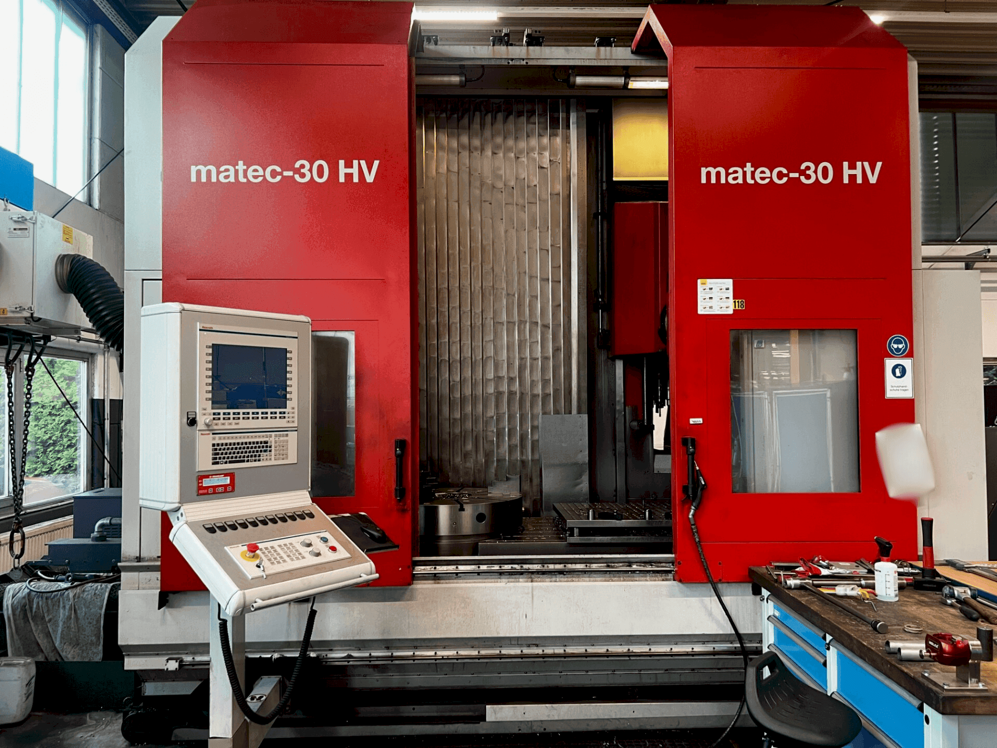 Front view of Matec 30 HV  machine