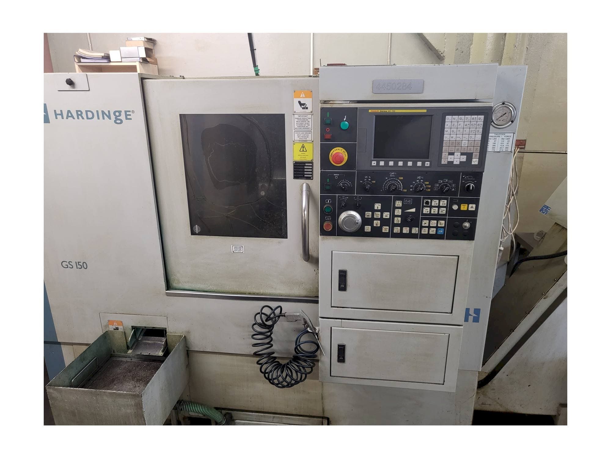 Front view of HARDINGE GS-150 machine