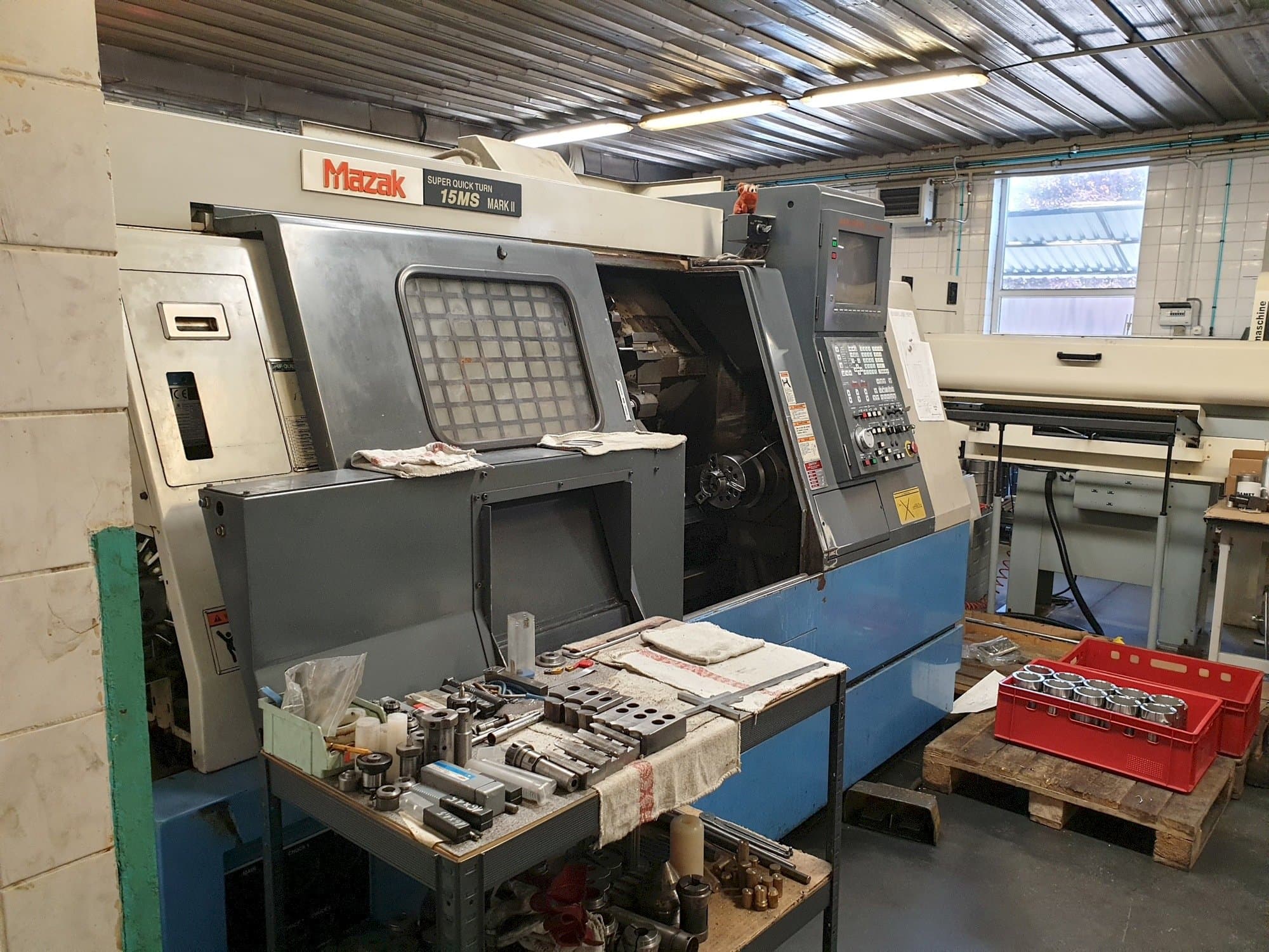 Front view of Mazak SQT 15MS machine