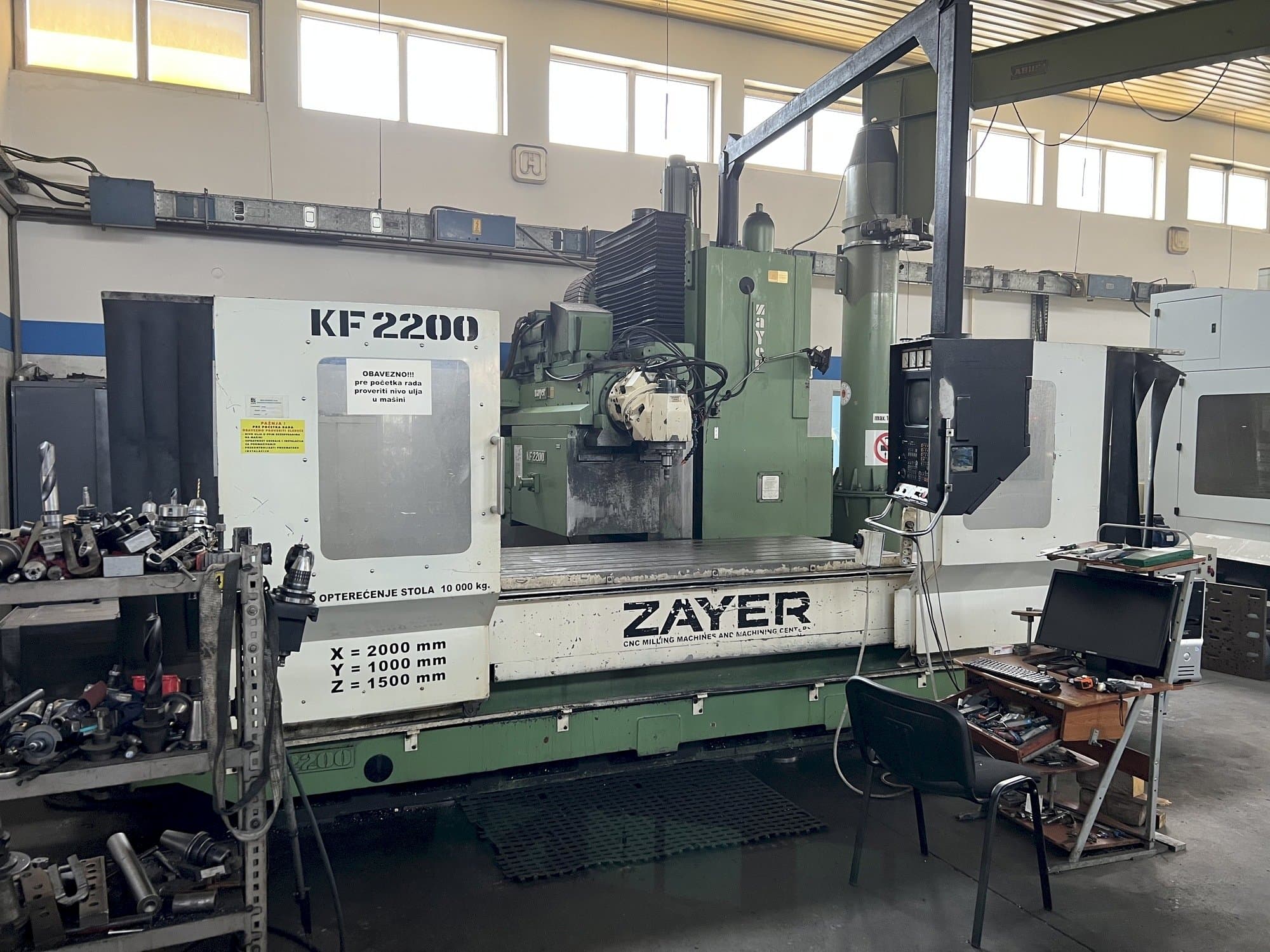 Front view of Zayer KF 2200 machine