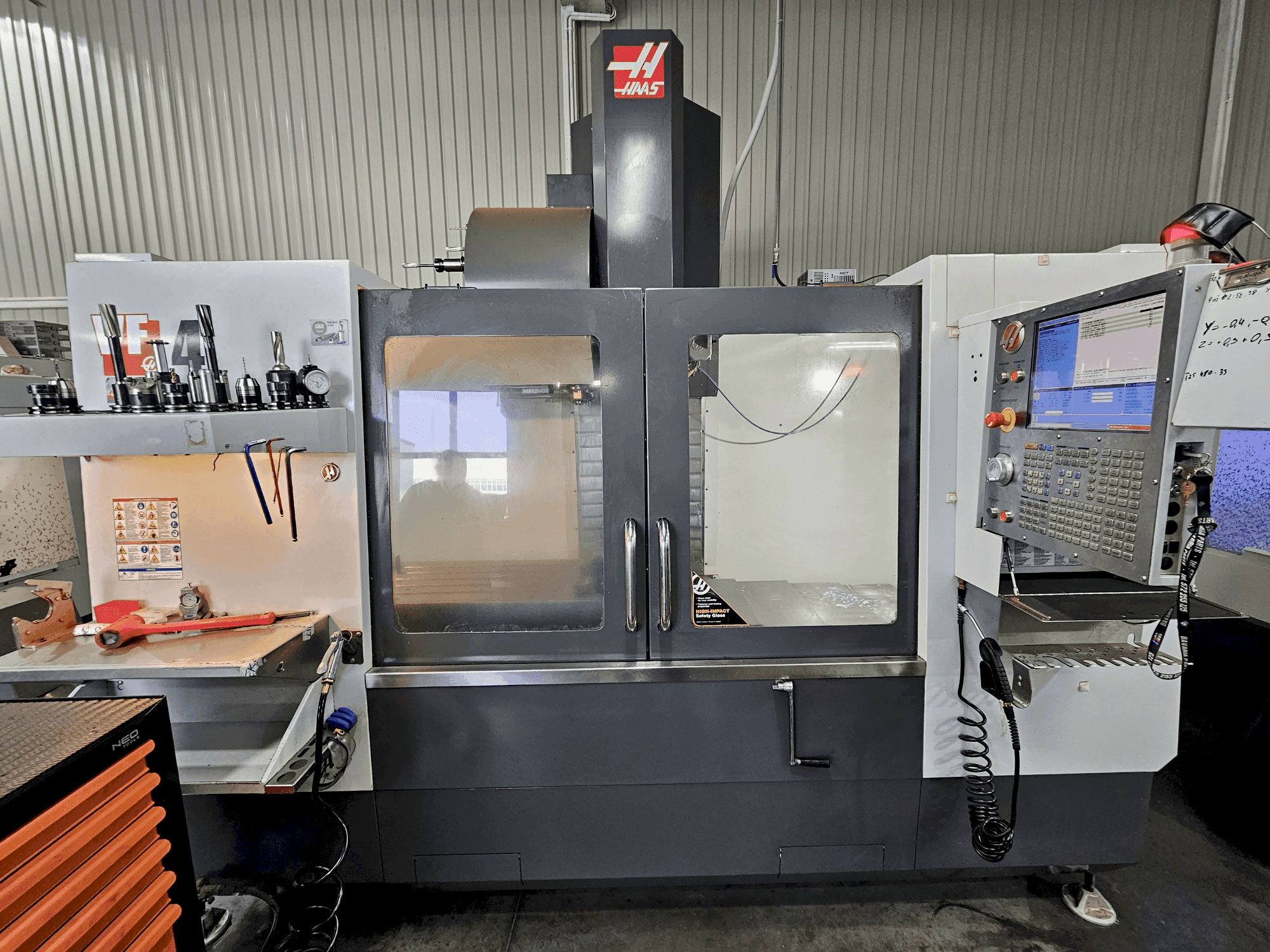 Front view of HAAS VF-4 machine