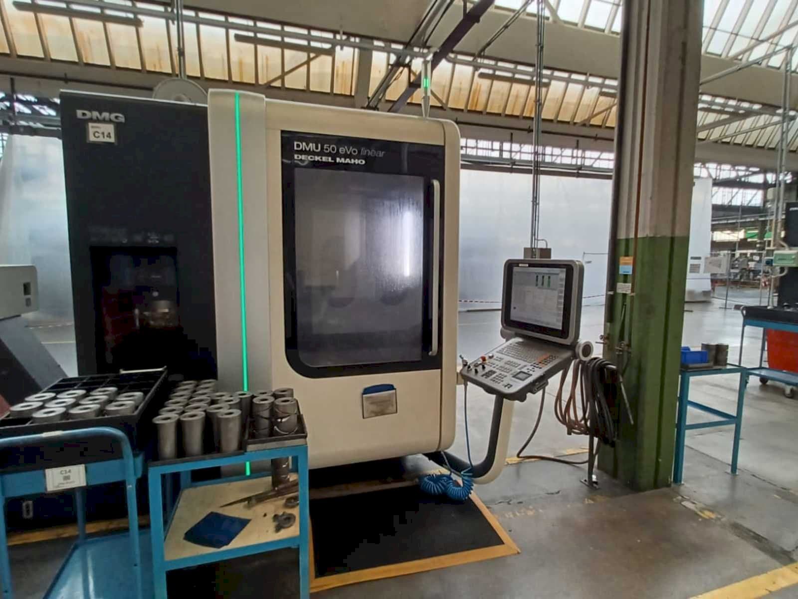 Front view of DMG DMU 50 evo linear machine