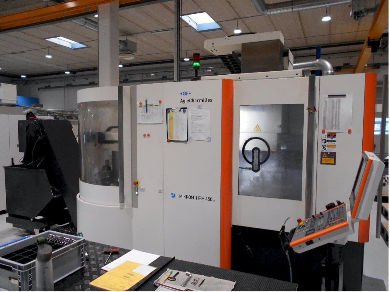 Front view of AgieCharmilles Mikron HPM 450U machine