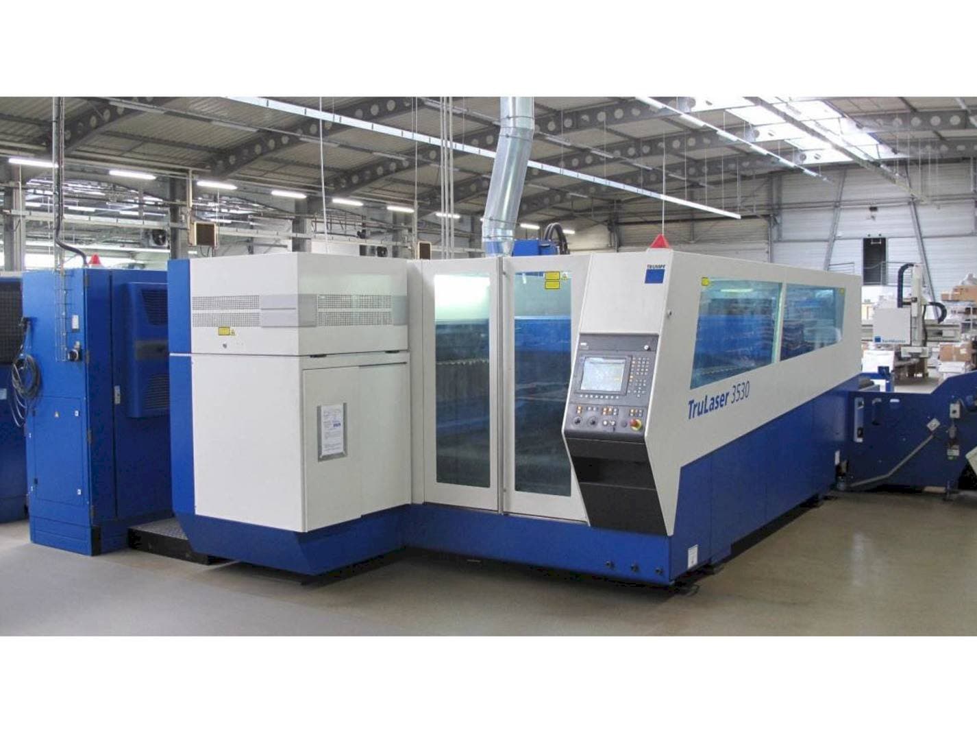 Front view of Trumpf TruLaser 3530 + Lift Master machine
