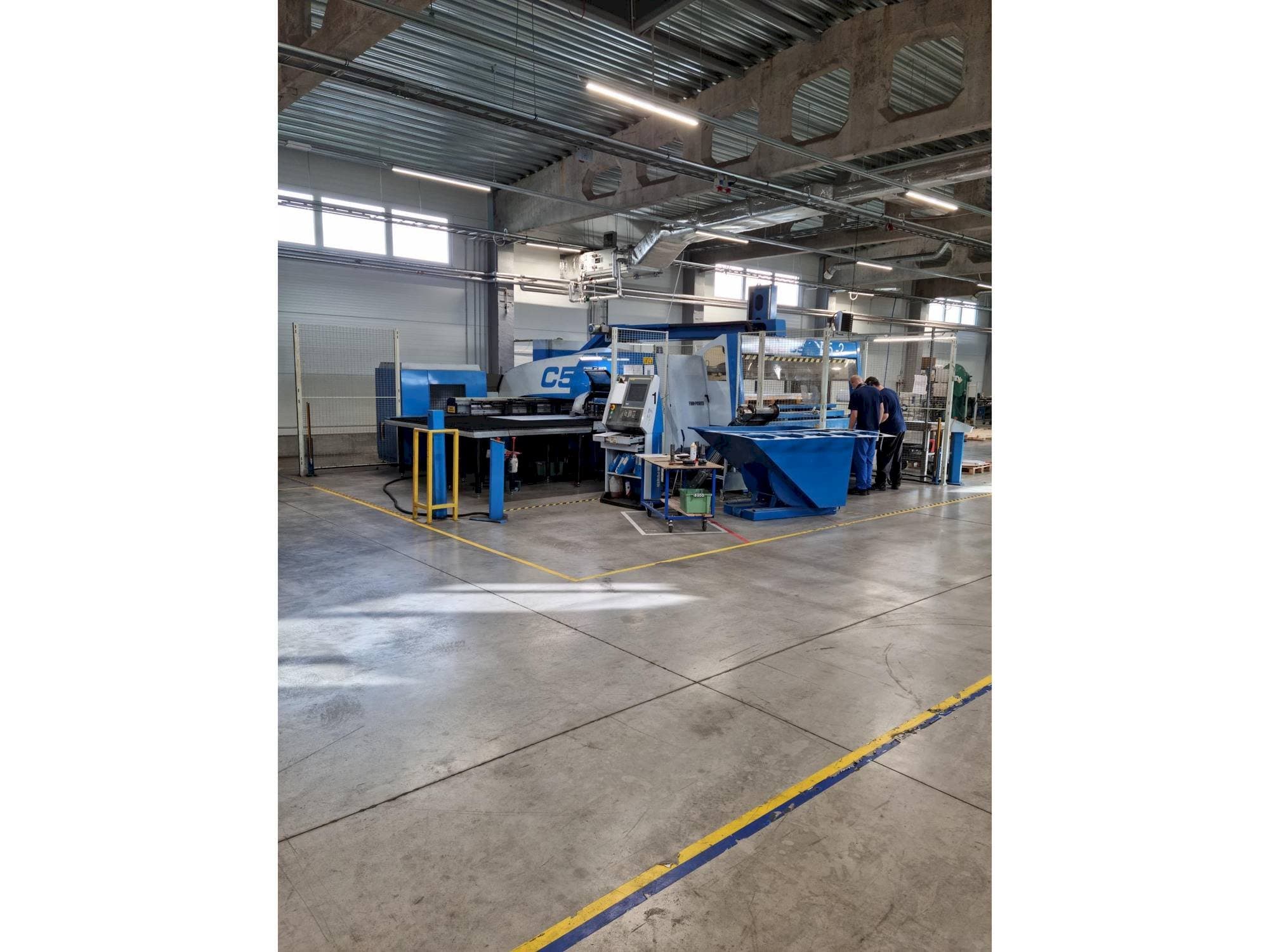 Left side view of Finn-Power C5 + Compact Express machine