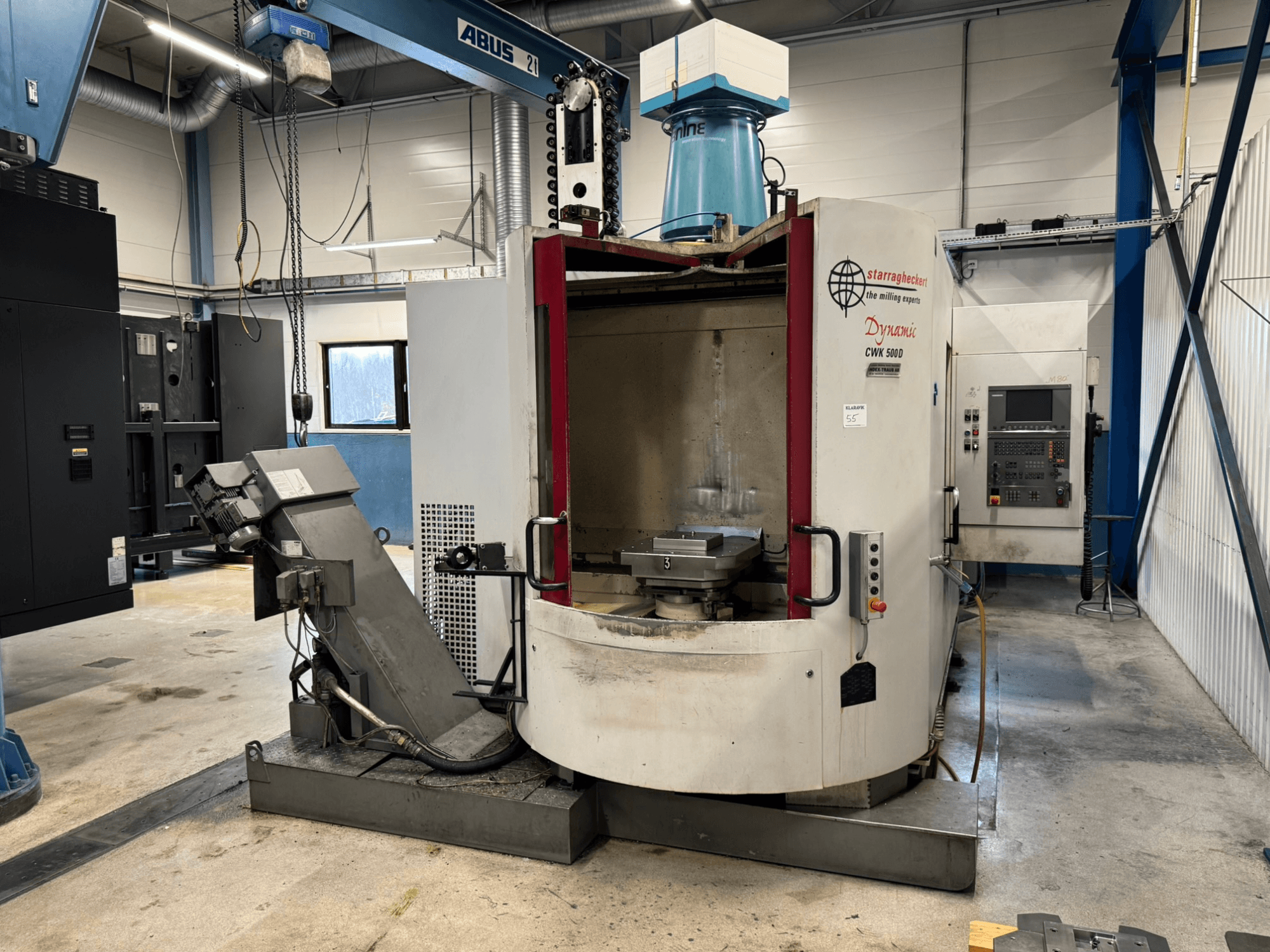 Starrag Heckert CWK500D horizontal machining center, front view showing control panel and workpiece setup area.