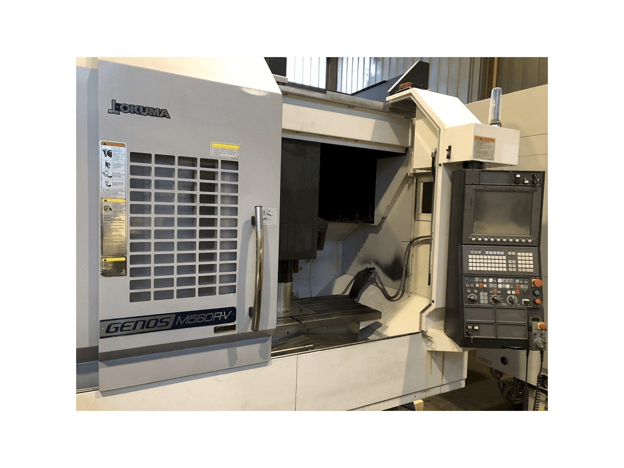 Front view of Okuma Genos M560R-V machine