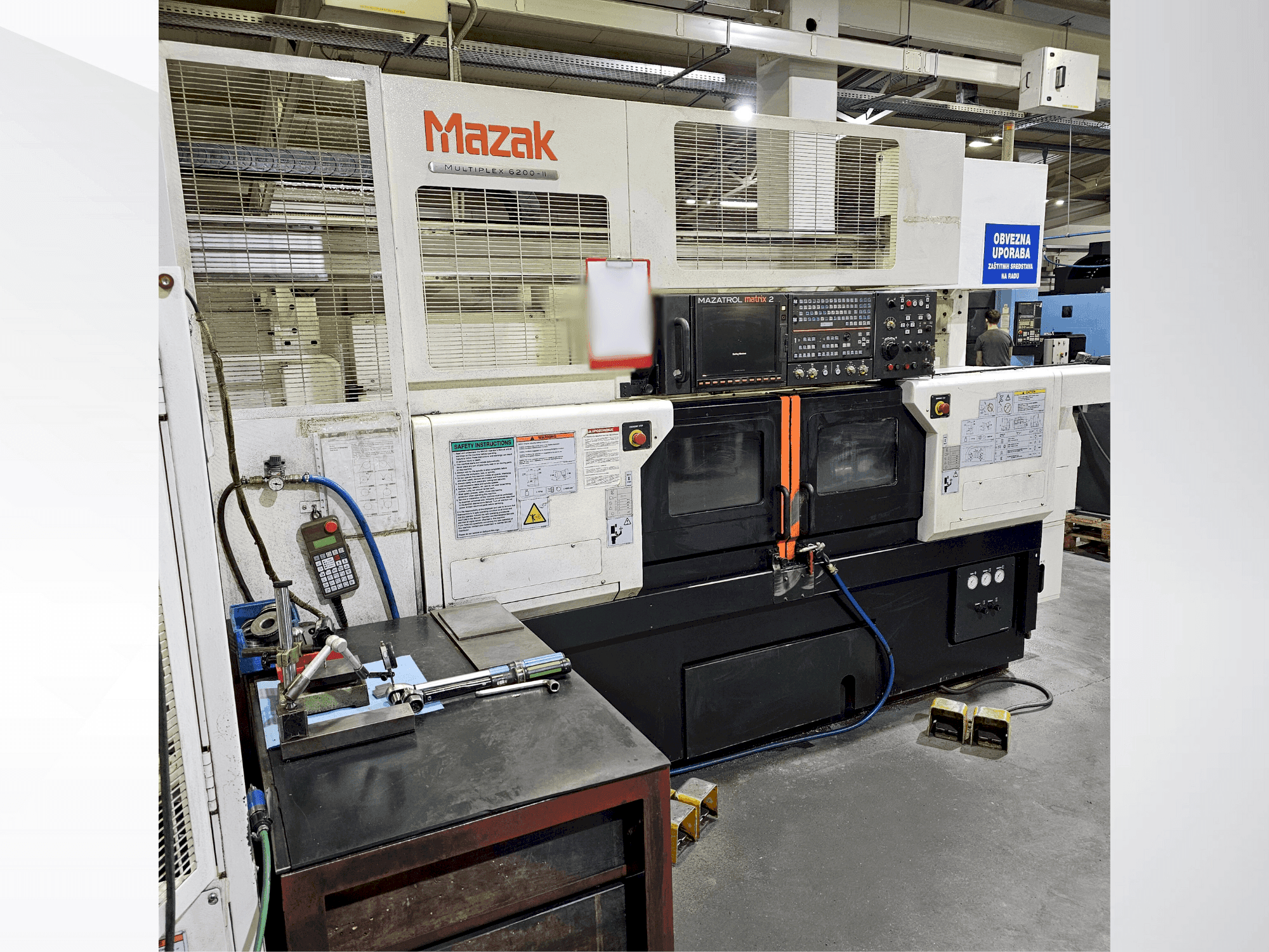 Front view of Mazak Multiplex 6200II machine