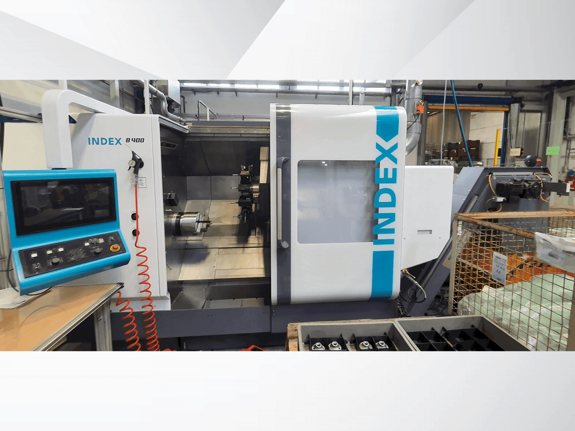 Front view of Index B400 machine