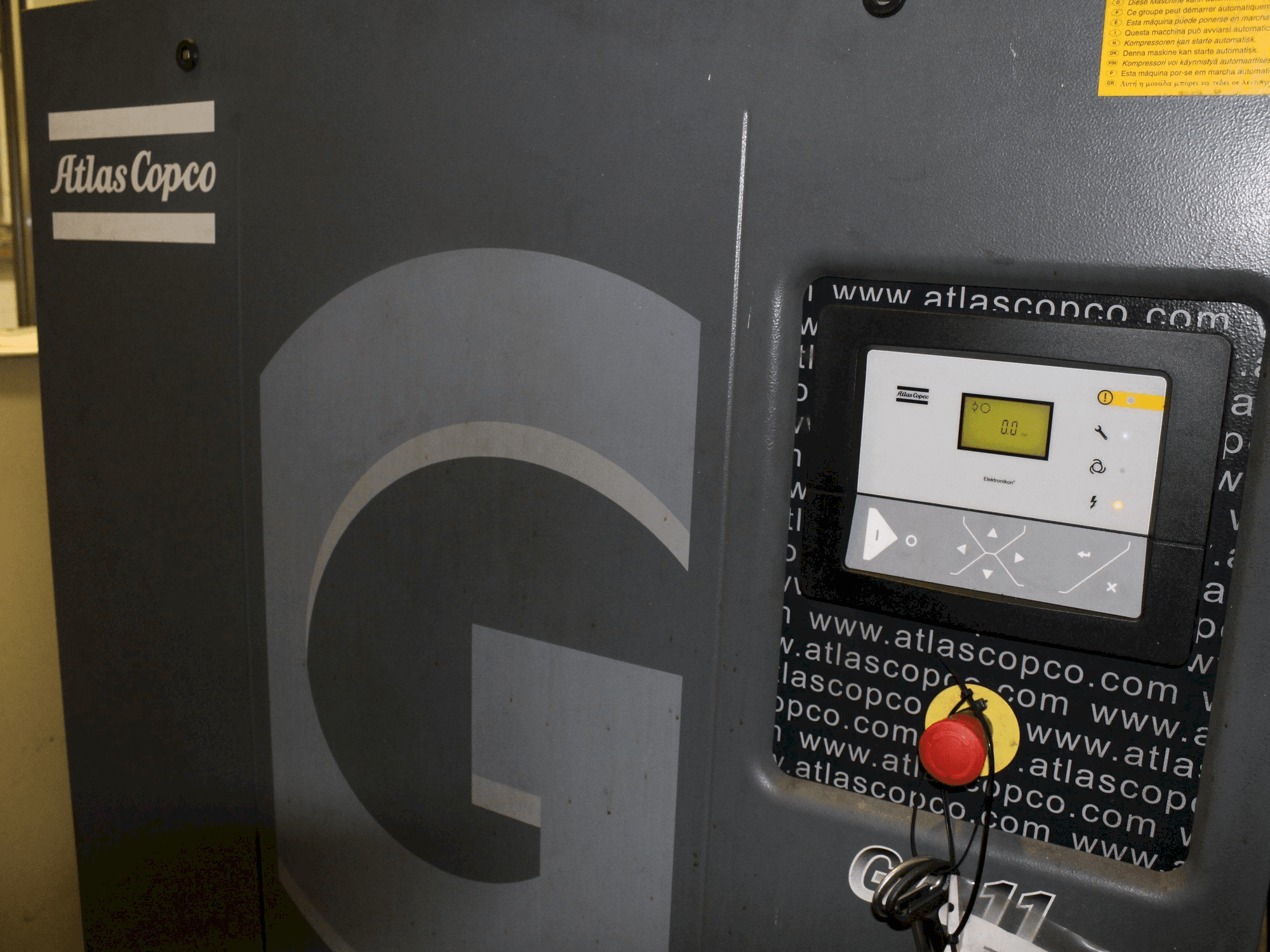 Front view of Atlas Copco GA11 machine