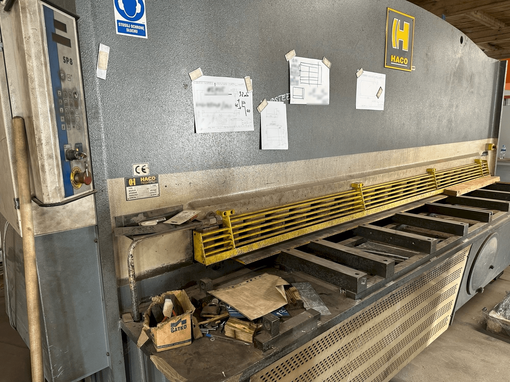 Front view of HACO TS 3012 machine