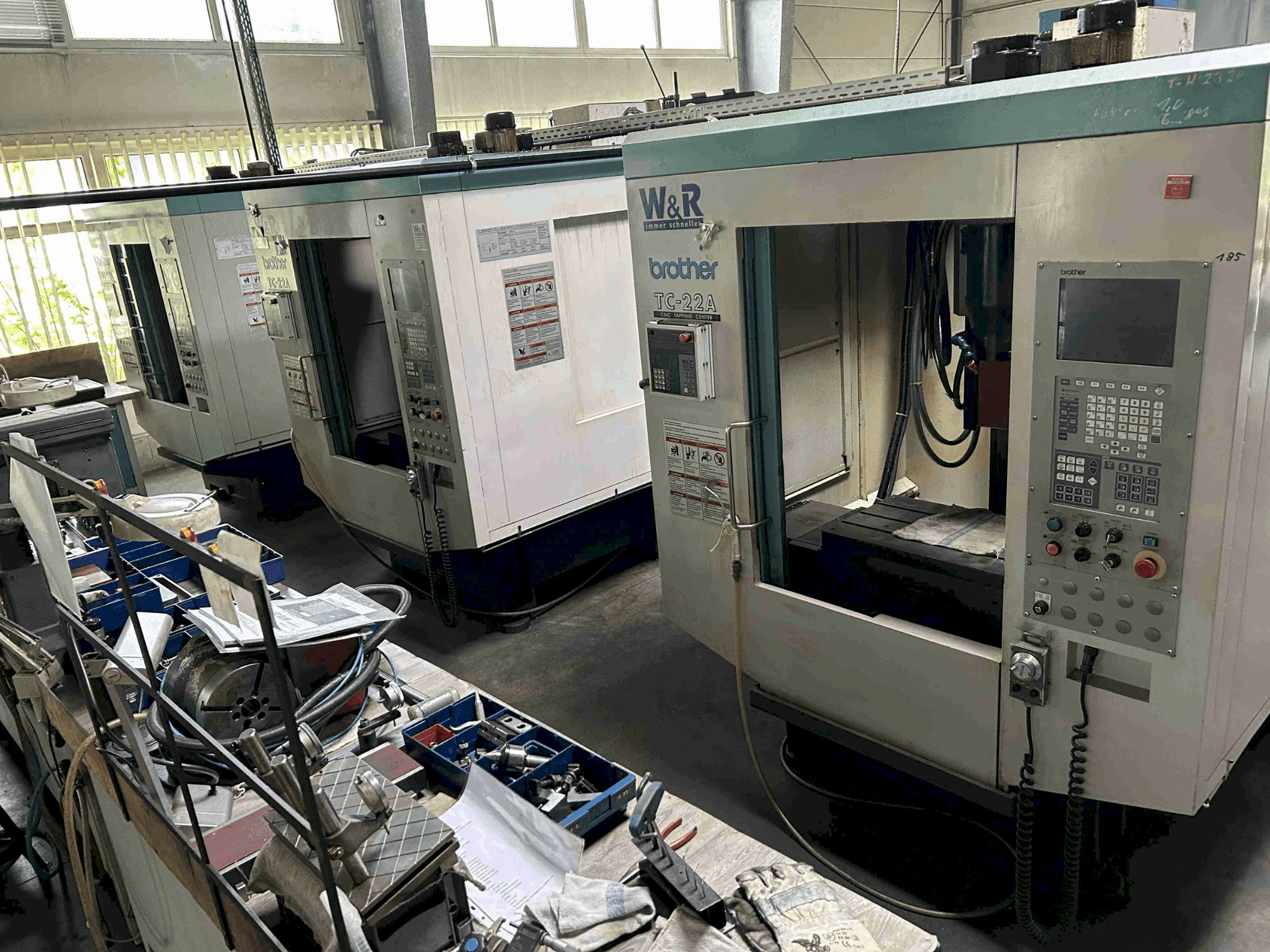 Front view of Brother TC-22A machine