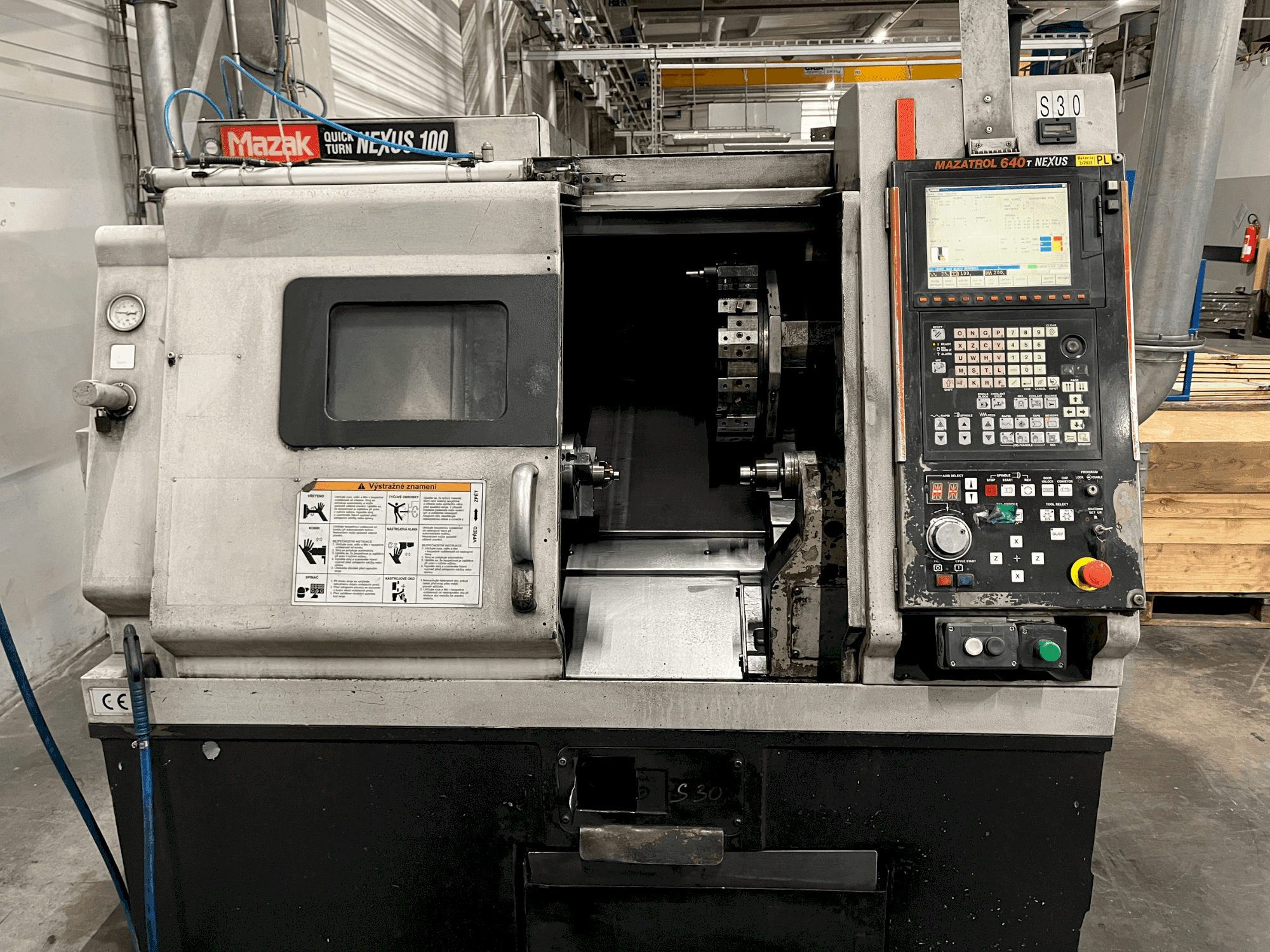 Front view of Mazak Quick Turn Nexus 100 machine
