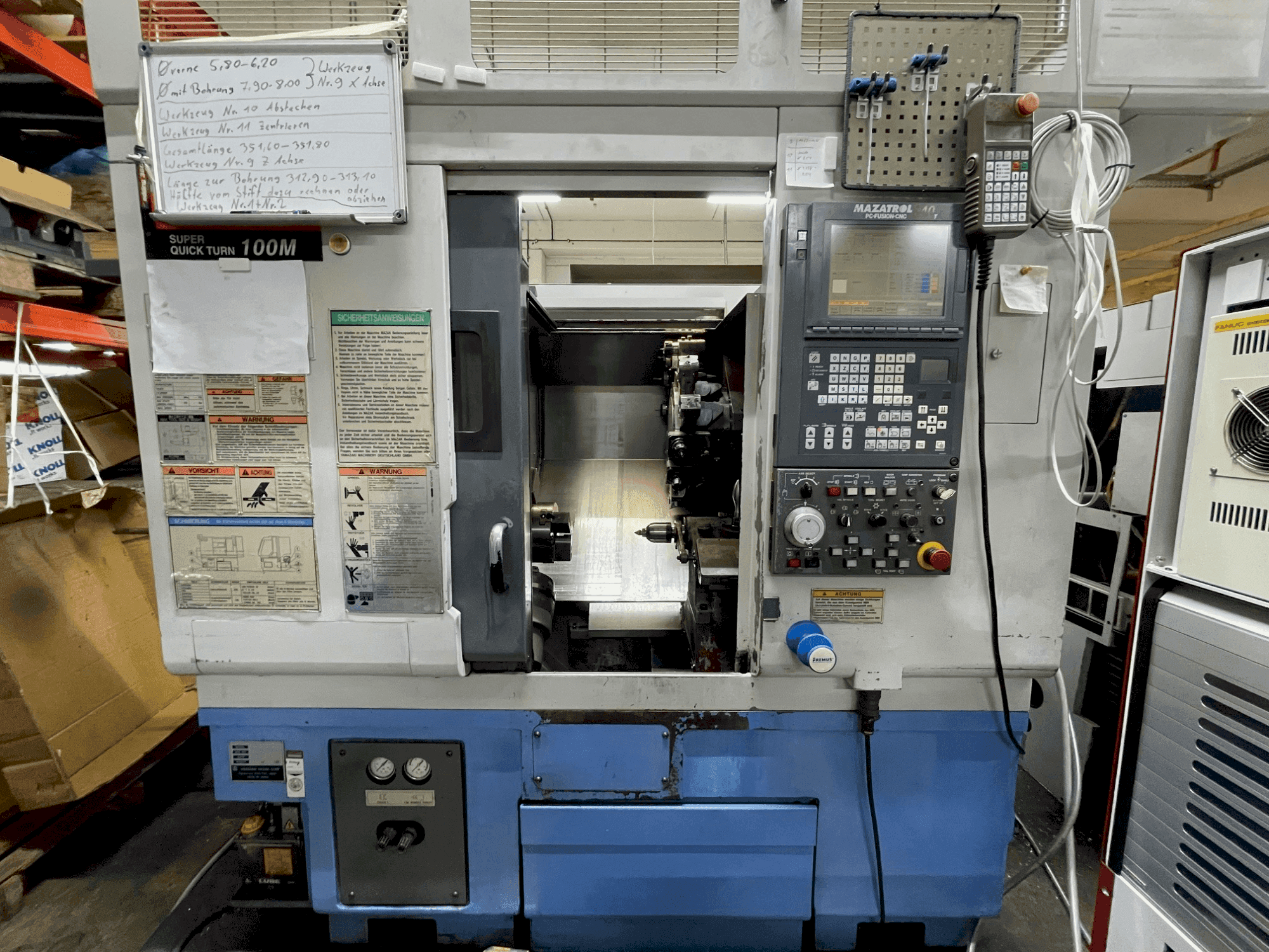 Front view of Mazak SQT 100M machine