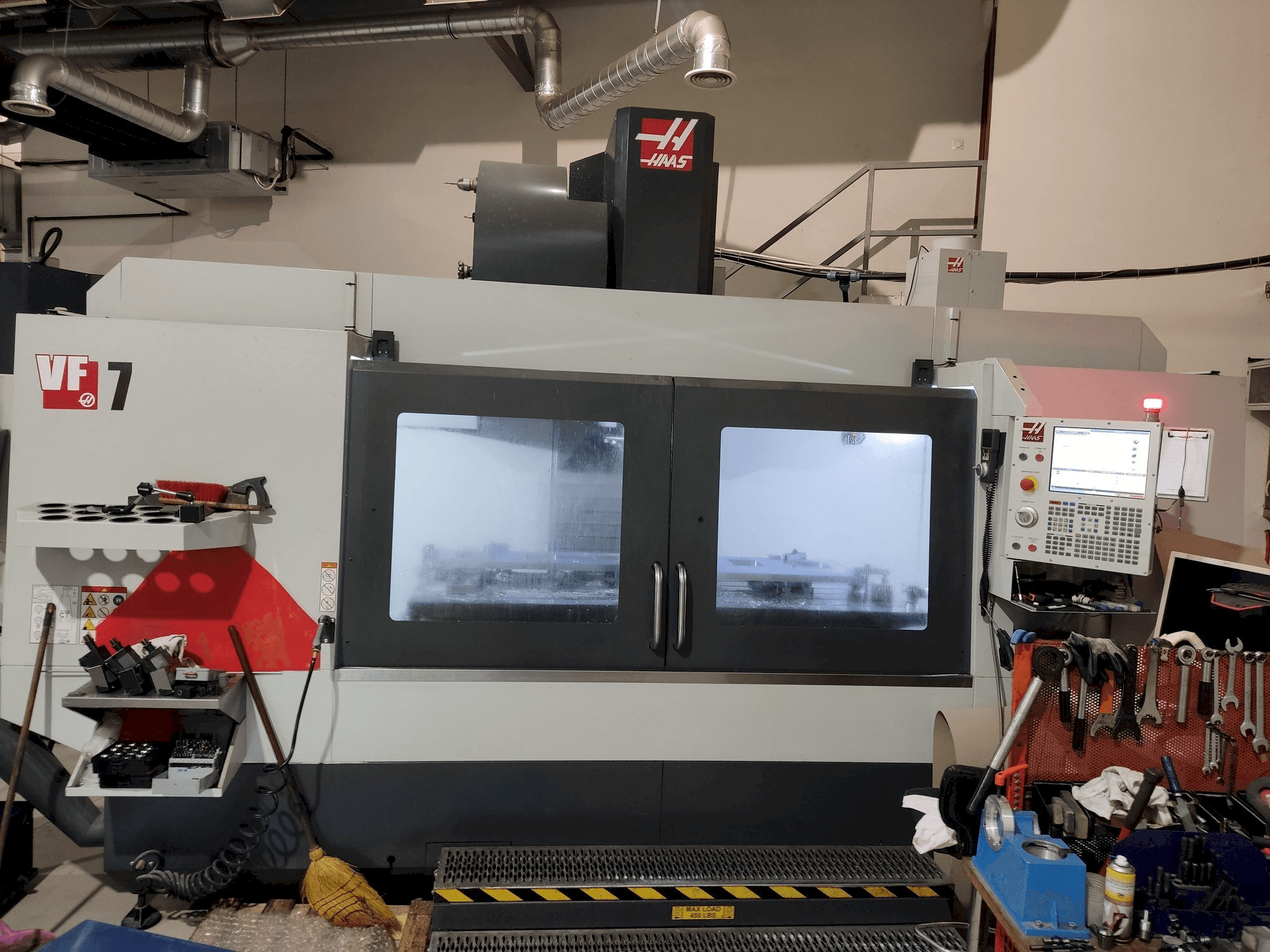 Front view of HAAS VF-7 machine