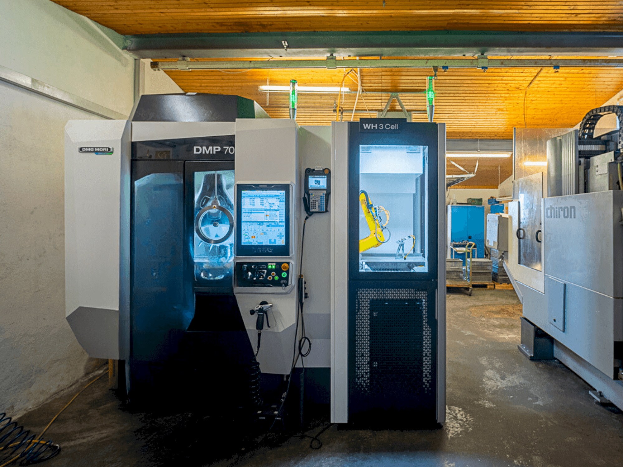 Front view of DMG MORI DMP 70 with WH3 machine