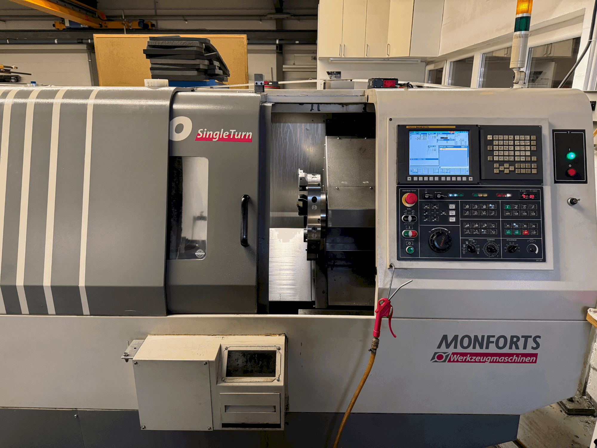 Front view of Monforts TNC 300 SingleTurn machine