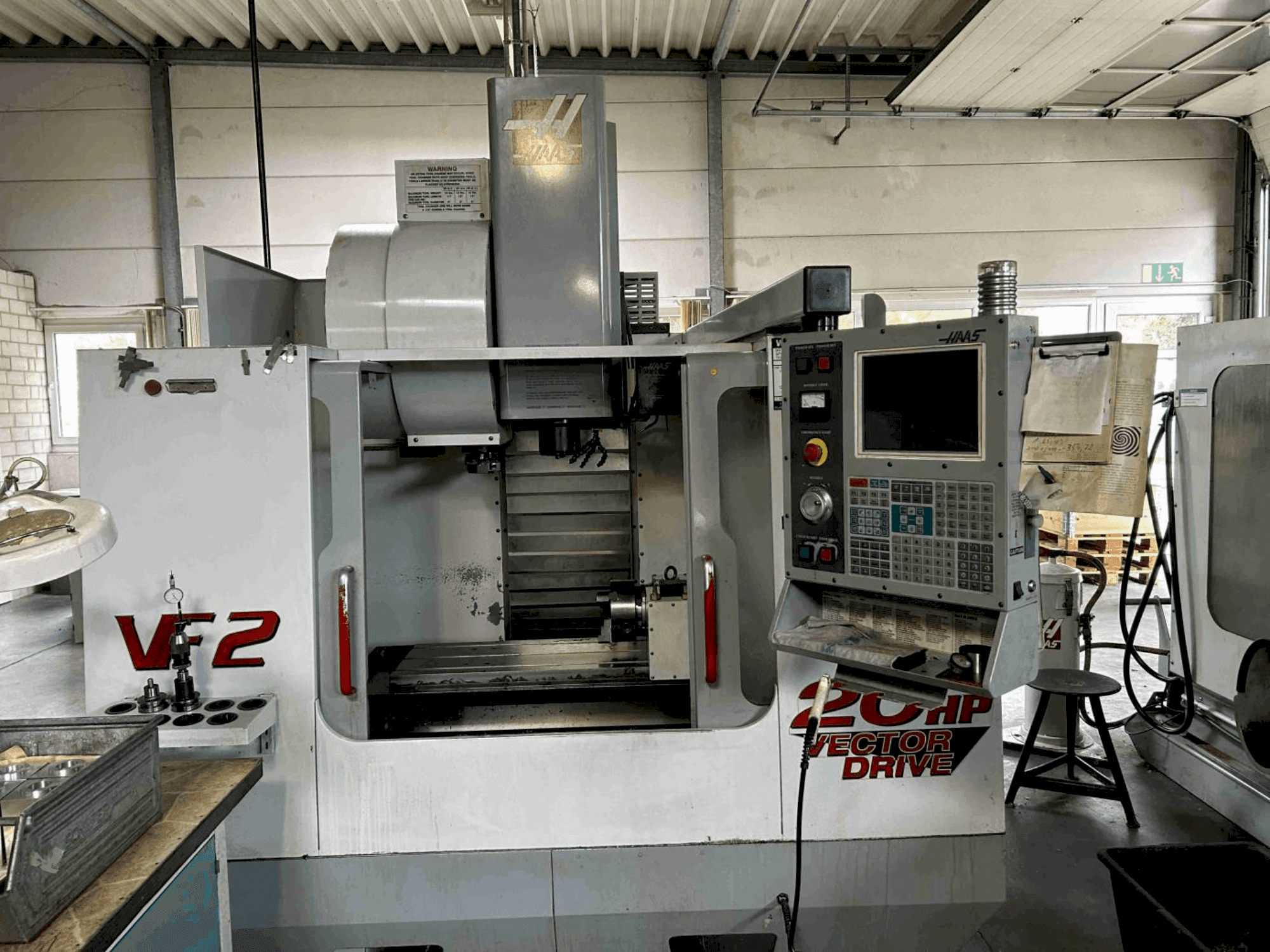 Front view of HAAS VF2 HE machine